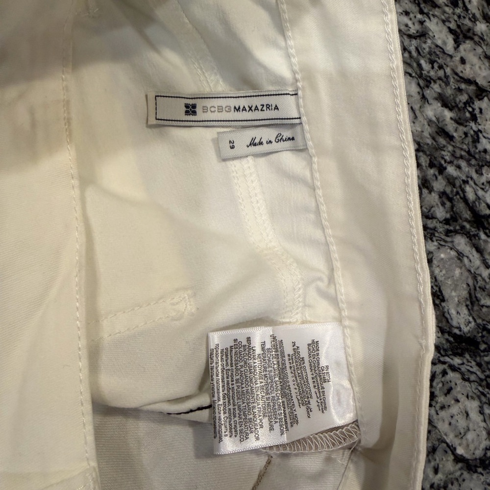 BCBGMaxAzria Beige and Black Panel Straight Leg Pants - Picture 8 of 10